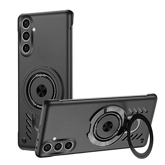 Allytechgroup for Samsung Galaxy S25 Plus Case Cover, Magnetic Ring Holder Stand Shockproof Bumper Support Wireless Charging Anti-Scratch Protective Phone Case for Samsung Galaxy S25 Plus, Black