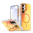 thumbnail image 1 of Allytechgroup for Samsung Galaxy S25+ Plus Case with Kickstand,Compatible with MagSafe Wireless Charging Military-Grade Drop Protection, Aluminum Buttons, Anti-Yellowing Shockproof Cover, Orange, 1 of 7