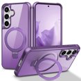 thumbnail image 1 of Allytechgroup Samsung Galaxy S25+ Plus Case Magnetic, Compatible for Magsafe & Car Mount Adjustable Stand Ring Holder Heavy Duty Shockproof Matte Phone Case for Samsung Galaxy S25+, Purple, 1 of 7