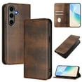 thumbnail image 1 of Allytechgroup for Samsung Galaxy S25 Plus/S25+ Case Folio Stand RFID Blocking [Compatible with MagSafe] Magnetic Wallet Cover with Card Holder/Pockets/ PU Leather Soft TPU Shockproof Cover, Brown, 1 of 16