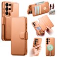 thumbnail image 1 of Allytechgroup for Samsung Galaxy S25 Ultra Case, 2-in-1 Wallet Phone Cover with Detachable PU Leather Card Holder, Magnetic MagSafe-Compatible RFID Blocking Protective Case & Wristband, Brown, 1 of 14