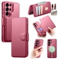 thumbnail image 1 of Allytechgroup for Samsung Galaxy S25 Ultra Case, 2-in-1 Wallet Phone Cover with Detachable PU Leather Card Holder, Magnetic MagSafe-Compatible RFID Blocking Protective Case & Wristband, Red, 1 of 14