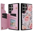 thumbnail image 1 of Allytechgroup for Samsung Galaxy S25 Ultra Case with Card Holder, Stylish Flower with Glitter Bling Rhinestone Stand Shockproof Slim Fit Bumper Wallet Case for Samsung Galaxy S25 Ultra, Flower, 1 of 9