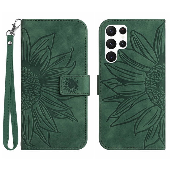 Allytechgroup for Samsung Galaxy S25 Ultra Case with Credit Card Slot, PU Leather & TPU Anti-Scratch Shockproof Magnetic Button Protective Kickstand Case for Samsung Galaxy S25 Ultra, Green