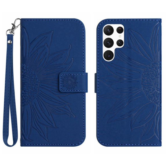 Allytechgroup for Samsung Galaxy S25 Ultra Case with Credit Card Slot, PU Leather & TPU Anti-Scratch Shockproof Magnetic Button Protective Kickstand Case for Samsung Galaxy S25 Ultra, Darkblue