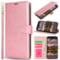 thumbnail image 1 of Allytechgroup for Samsung Galaxy S25 Ultra Flip Case with Strap, Lightweight PU Leather Protective Wallet Cover with Card Pocket, Shock-Absorbent TPU Basic Case for Samsung Galaxy S25 Ultra, Pink, 1 of 9
