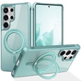 thumbnail image 1 of Allytechgroup for Samsung Galaxy S25 Ultra Magnetic Case with Rotating Stand, Multi Angle Viewing Stand Anti-Scratch Compatible with Magsafe & Car Mount Phone Case for Samsung Galaxy S25 Ultra, Blue, 1 of 7