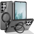 thumbnail image 1 of Allytechgroup for Samsung Galaxy S25 Ultra Magnetic Case with Rotating Stand, Multi Angle Viewing Stand Anti-Scratch Compatible with Magsafe & Car Mount Phone Case for Samsung Galaxy S25 Ultra, Black, 1 of 7