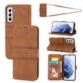 thumbnail image 1 of Allytechgroup for Samsung Galaxy S25 Ultra Wallet Case, Card Slots Removable Adjustable Crossbody Lanyard Shoulder Strap Shockproof PU Leather Rugged Case for Samsung Galaxy S25 Ultra, Brown, 1 of 10