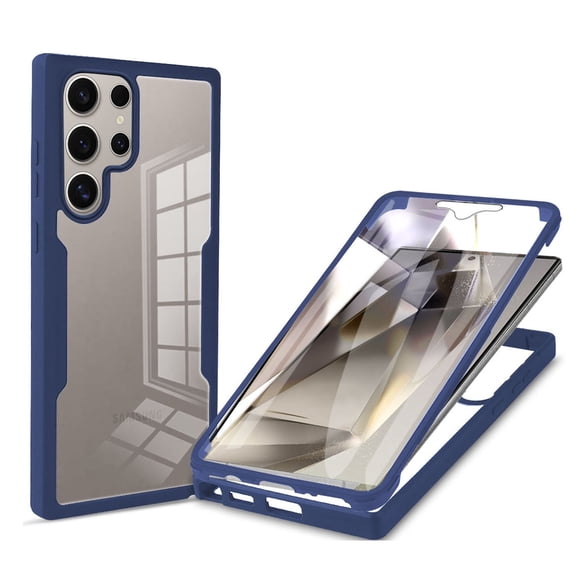 Allytechgroup for Samsung Galaxy S26+ Case with Screen Protector, Full Body Protection Hard Acrylic Back Lightweight Scratch Resistant Clear Cover for Samsung Galaxy S26+, Blue