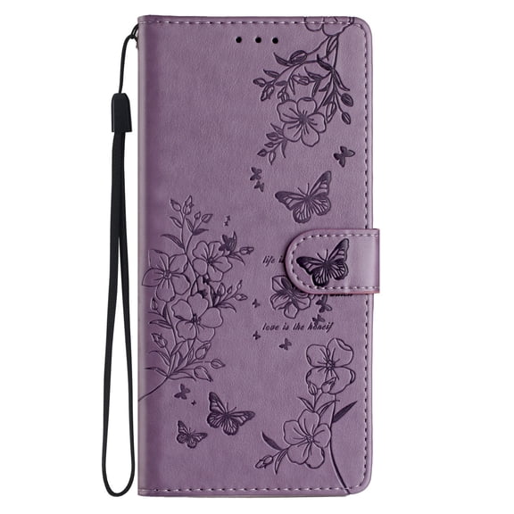 Allytechgroup for Samsung Galaxy S26 Edge Wallet Case, Flip Case with Credit Card Slot, Shock-Absorbent, Card Pocket, Protective Cover with Wrist Strap, Purple