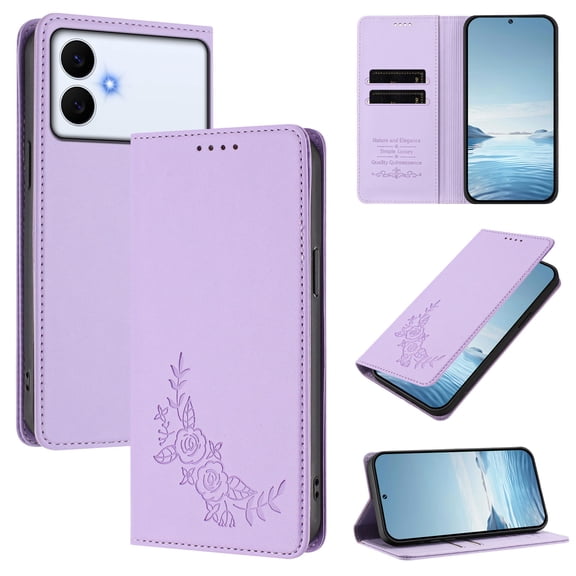 Allytechgroup for Samsung Galaxy S26 Edge Wallet Folio Case with RFID Card Slots, Support Wireless Charging Slim Fit PU Leather Rugged Non-Slip Shockproof Protective Bumper for Women Men, Purple