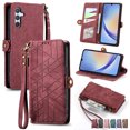 thumbnail image 1 of Allytechgroup for Samsung Galaxy S26 Plus/S26+ Case, Magnetic Closure Wallet Cover with Lanyard Wrist Starp Slim Stand PU Leather & Soft TPU Back Cover, Red, 1 of 12