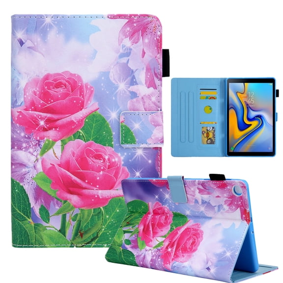 Allytechgroup for Samsung Galaxy Tab A11 8.7 Inch 2025/ Galaxy Tab A9 8.7 Inch 2023 Case, PU Leather Shockproof Stand with Card Holder Shockproof Protective Bumper for Women Men, Rose