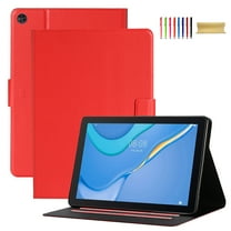 Allytechgroup for Samsung Galaxy Tab A9 8.7-Inch 2023 Magnetic Clasp Case, Slim Fit PU Leather Case with Card Slot & Kickstand Shockproof Protective Case for Galaxy Tab A9 Women Men, Red