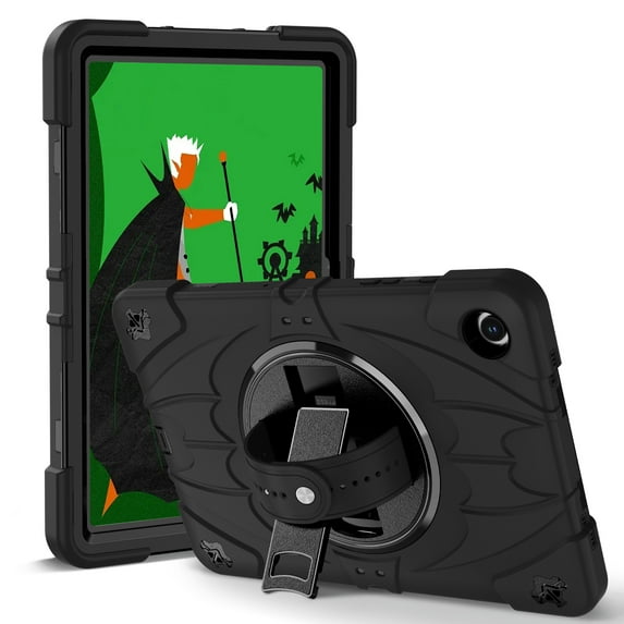 Allytechgroup for Samsung Galaxy Tab A9 Plus 11 Inch 2023 with Stand Women Men, Heavy Duty Shockproof Case with Shoulder Strap Kickstand Shockproof Protective for Galaxy A9+ Plus, Black