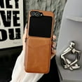 thumbnail image 1 of Allytechgroup for Samsung Galaxy Z Flip 4 Case, PU Leather Wallet Case with Cards Slots Shockproof Anti-Scratch Non-Slip Protective Phone Case Cover for Samsung Galaxy Z Flip 4, Brown, 1 of 9