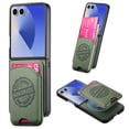 thumbnail image 1 of Allytechgroup for Samsung Galaxy Z Flip 5 Case with Card Holder, Magnetic Wireless Charging Wallet Back Cover, Faux Leather & Shockproof Hard PC Bumper, Lightweight, Anti-Slip Protective Shell, Green, 1 of 12