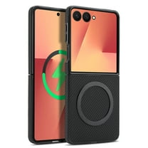 Allytechgroup for Samsung Galaxy Z Flip 6 Case, Magnetic Back Cover Shockproof Anti-Scratch Wireless Charging Compatible Lightweight Protective Case for Samsung Galaxy Z Flip 6, Black