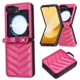 thumbnail image 1 of Allytechgroup for Samsung Galaxy Z Flip 6 Case with Shoulder Strap, Slim PU Leather &Soft TPU Back Cover Anti-Slip Rugged Shockproof Rubber Bumper Protective Phone Shell for Galaxy Z Flip 6, Rose, 1 of 11