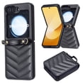 thumbnail image 1 of Allytechgroup for Samsung Galaxy Z Flip 6 Case with Shoulder Strap, Slim PU Leather &Soft TPU Back Cover Anti-Slip Rugged Shockproof Rubber Bumper Protective Phone Shell for Galaxy Z Flip 6, Black, 1 of 11