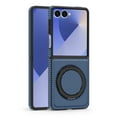 thumbnail image 1 of Allytechgroup for Samsung Galaxy Z Flip 7 Case with Kickstand, Support Wireless Charging Protection Against Drops & Bumper Reliable Lens & Screen Protection Shockproof Magnetic Back Cover, Blue, 1 of 7
