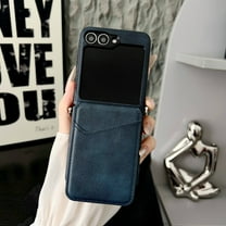 Allytechgroup for Samsung Galaxy Z Flip 7 Case, PU Leather Wallet Case with Cards Slots Shockproof Anti-Scratch Non-Slip Protective Phone Case Cover for Samsung Galaxy Z Flip 7, Blue