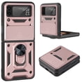 thumbnail image 1 of Allytechgroup for Samsung Galaxy Z Flip 7 Case with Ring Holder Kickstand, Slim Lightweight Silde Camera Lens Protector Hard PC Anti-Scratch Cover for Samsung Galaxy Z Flip 7, Rosegold, 1 of 1
