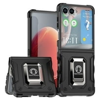 Allytechgroup for Samsung Galaxy Z Flip 7 Case with Ring Holder, Military Grade Drop Protection Shockproof Cover Comfortable Grip and Anti-Scratch Design for Samsung Galaxy Z Flip 7, Black