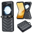 thumbnail image 1 of Allytechgroup for Samsung Galaxy Z Flip 7 Case with Shoulder Strap, Slim PU Leather &Soft TPU Back Cover Anti-Slip Rugged Shockproof Rubber Bumper Protective Phone Shell for Galaxy Z Flip 7, Black, 1 of 11