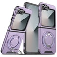 thumbnail image 1 of Allytechgroup for Samsung Galaxy Z Flip 7 FE/ 6 Case with Ring Holder Stand, Support Car Mount Heavy Drop Shockproof Protective Cover for Samsung Galaxy Z Flip 7 FE/ 6 Women Men, Purple, 1 of 10