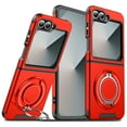 thumbnail image 1 of Allytechgroup for Samsung Galaxy Z Flip 7 FE/ 6 Case with Ring Holder Stand, Support Car Mount Heavy Drop Shockproof Protective Cover for Samsung Galaxy Z Flip 7 FE/ 6 Women Men, Red, 1 of 10