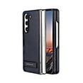 thumbnail image 1 of Allytechgroup for Samsung Galaxy Z Fold 3 Case, Premium PU Leather TPU Phone Case for Samsung Galaxy Z Fold 3 with Invisible Kickstand Shockproof Classic Cover for Women Men, Darkblue, 1 of 12