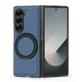 thumbnail image 1 of Allytechgroup for Samsung Galaxy Z Fold 4 Case with Kickstand, Support Wireless Charging Protection Against Drops & Bumper Reliable Lens & Screen Protection Shockproof Magnetic Back Cover, Blue, 1 of 6