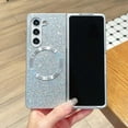 thumbnail image 1 of Allytechgroup For Samsung Galaxy Z Fold 6 Case, Glitter Bling Back Cover Shell Compatible with Magsafe Wireless Charging Support Anti-Scratch  Slim Fit Phone Case for Galaxy Z Fold 6, Silver, 1 of 7