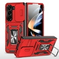 thumbnail image 1 of Allytechgroup for Samsung Galaxy Z Fold 6 with Rotating Ring Kickstand [Camera slide Lens Protector Cover] Soft TPU + Hard Back Shell Magnetic Stand Heavy Duty Military Grade Shockproof Case, Red, 1 of 8