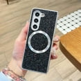 thumbnail image 1 of Allytechgroup For Samsung Galaxy Z Fold 7 Case, Glitter Bling Back Cover Shell Compatible with Magsafe Wireless Charging Support Anti-Scratch  Slim Fit Phone Case for Galaxy Z Fold 7, Black, 1 of 6