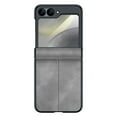 thumbnail image 1 of Allytechgroup Screen Protector Case for Motorola Razr+ 2024/ Razr+ 2025, Premium Retro PU Leather Slim Fit Shell Back Cover Anti-Scratch Protective Shockproof Phone Case for Razr+ 2024/2025, Gray, 1 of 7