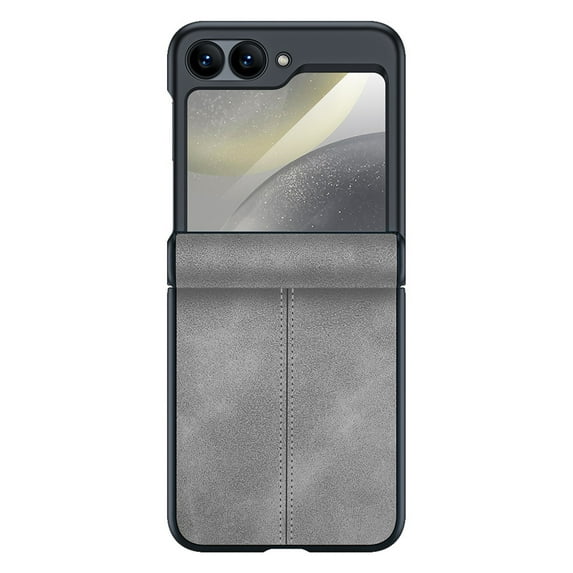 Allytechgroup Screen Protector Case for Motorola Razr 2025, Premium Retro PU Leather Slim Fit Shell Back Cover Anti-Scratch Protective Shockproof Phone Case for Motorola Razr 2025,Gray