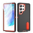 thumbnail image 1 of Allytechgroup Screen Protector Case for Samsung Galaxy S25 Ultra 6.9", Rugged Bumper Hybrid TPU PC Invisible Kickstand Military Grade Protection Phone Case for Galaxy S25 Ultra, Black+Orange, 1 of 8