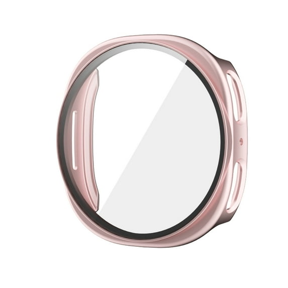 Allytechgroup Screen Protector Case for Samsung Galaxy Watch5 40mm, Tempered Glass Screen Protector HD Clear Anti-Scratach Full Body Protective Case Cover for Galaxy Watch5 40mm,Rosegold