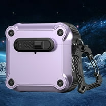 Allytechgroup Shockproof Case for Apple Airpods Pro 2nd Generation 2022, Rugged AirPods Case with Keychain Lock Button Dustproof Protection Wireless Charging Support Cover for Women Men, Purple