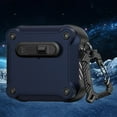 thumbnail image 1 of Allytechgroup Shockproof Case for Apple Airpods 2nd Gen / 1st Generation, Rugged AirPods Case with Keychain Lock Button Dustproof Protection Wireless Charging Support Cover for Women Men, Darkblue, 1 of 8