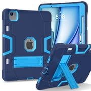 Allytechgroup Shockproof Case for Apple iPad Air 11 Inch M3 M2 2025 2024, Rugged TPU PC Hybrid Back Cover Build-in Kickstand Heavy Duty Protection Kids Friendly Cover for iPad Air 11 Inch,Navyblue