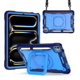 thumbnail image 1 of Allytechgroup Shockproof Case for Apple iPad Pro 11 Inch 2024 M4, with Shoulder Strap Pencil Holder Rotating Stand Handle Kids Friendly Heavy Duty Protection Cover for iPad Pro 11" 2024,Blue, 1 of 8