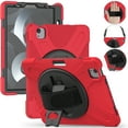 thumbnail image 1 of Allytechgroup Shockproof Case for Apple iPad Pro 11 Inch Case M4 2024, Kickstand Hand Strap Shoulder Strap Rugged Case Kids Friendly Bumper Shockproof Case for iPad Pro 11" 2024,Red, 1 of 9