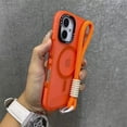 thumbnail image 1 of Allytechgroup Shockproof Case for Apple iPhone 13 Pro Max, Compatible with MagSafe iPhone 13 Pro Max Cover with Glitter Camera Frame, Transparent TPU iPhone 13 Pro Max Case with Wrist Strap, Orange, 1 of 5