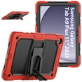 thumbnail image 1 of Allytechgroup Shockproof Case with Screen Protector for Samsung Galaxy Tab A9+ Plus 11" SM-X210 X215 X216, Rugged Bumper Anti-Scratch Kickstand Shoulder Strap Kids Friendly Case Cover, Red, 1 of 8