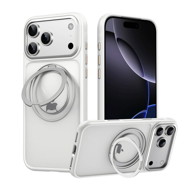 Allytechgroup Shockproof Case for iPhone 17 Pro Max, Built-in Ring Holder Kickstand Nom-Slip Slim Lightweight Rugged Military Grade Drop Protection Compatible with iPhone 17 Pro Max, Clear