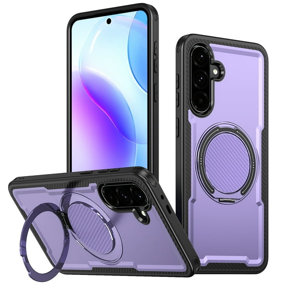 Allytechgroup Shockproof Kickstand Case for Samsung Galaxy S25 Edge, Slim PC+TPU Hybrid Back Cover Support Wireless Charging Anti-Scratch & Drop Protection for Samsung Galaxy S25 Edge, Purple